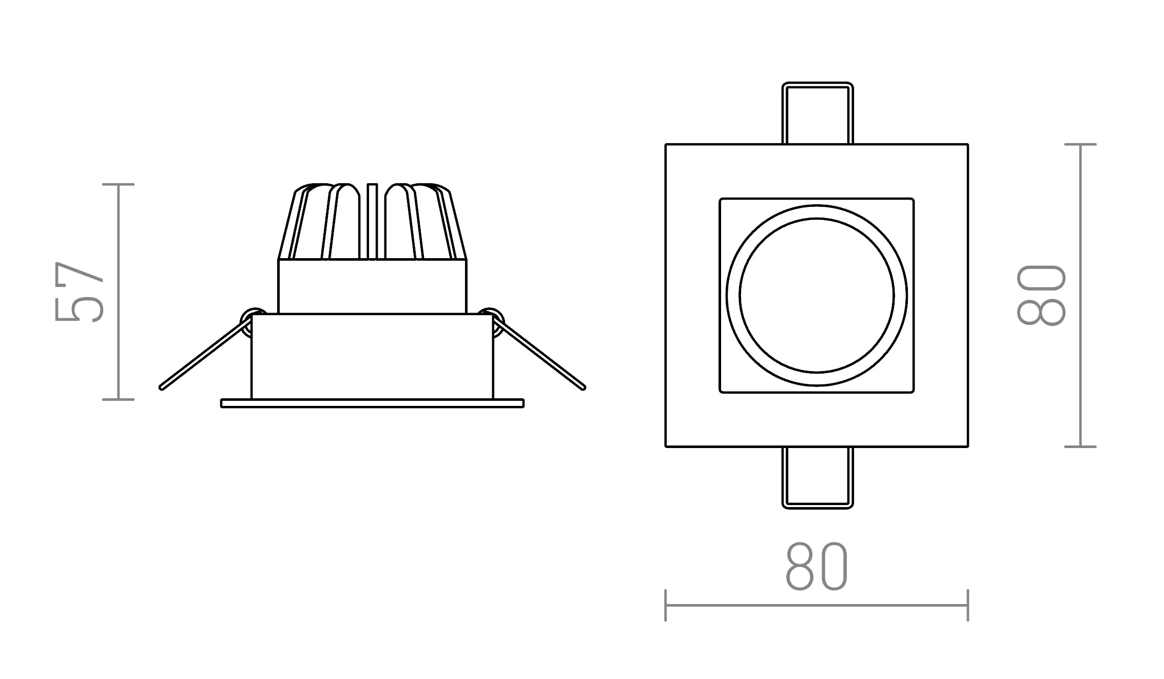 TECH I fast lampa - Product sketch