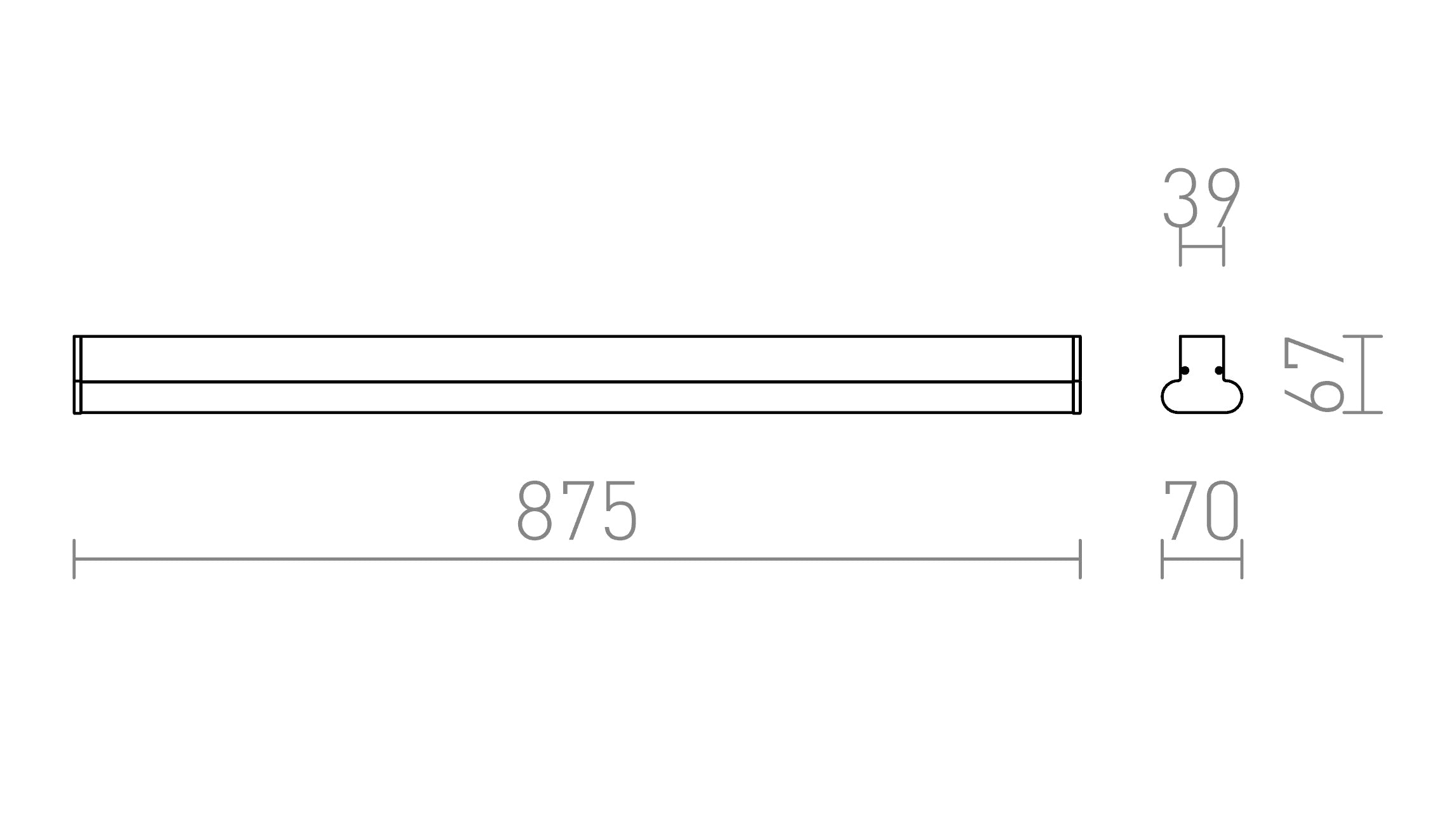 FAO 90 wall lamp - Product sketch