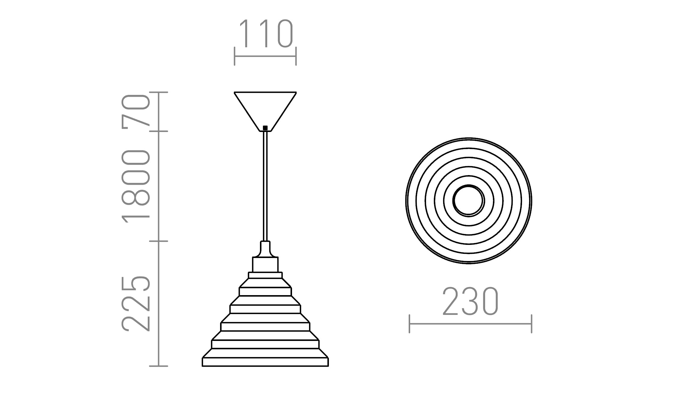 AMICI silicone pendant lamp - Product sketch
