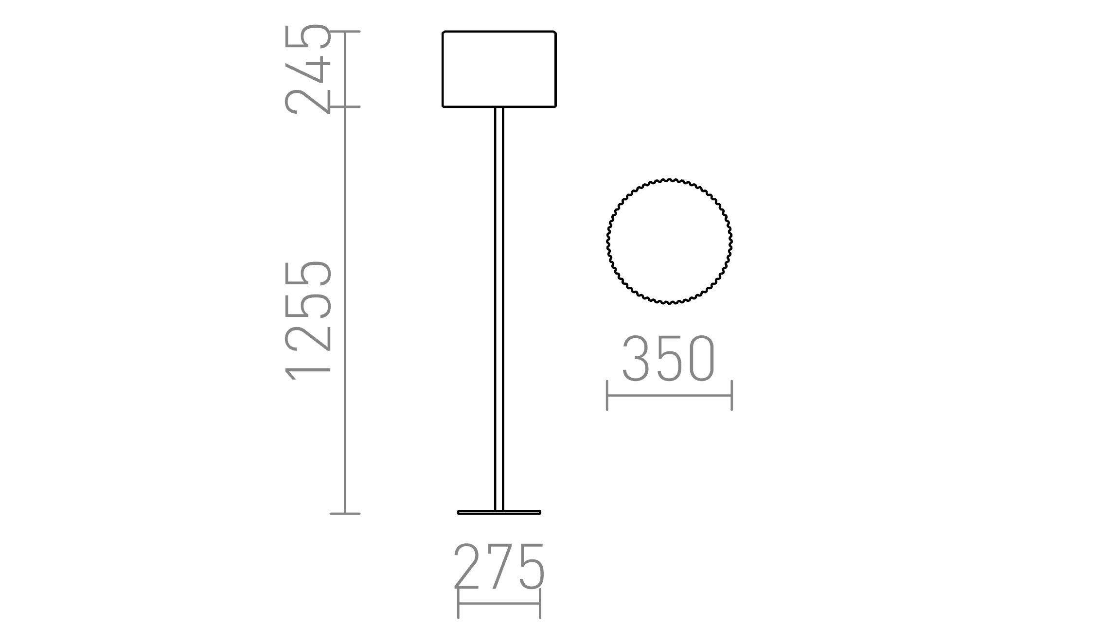 BOSANNA 150 floor lamp - Product sketch