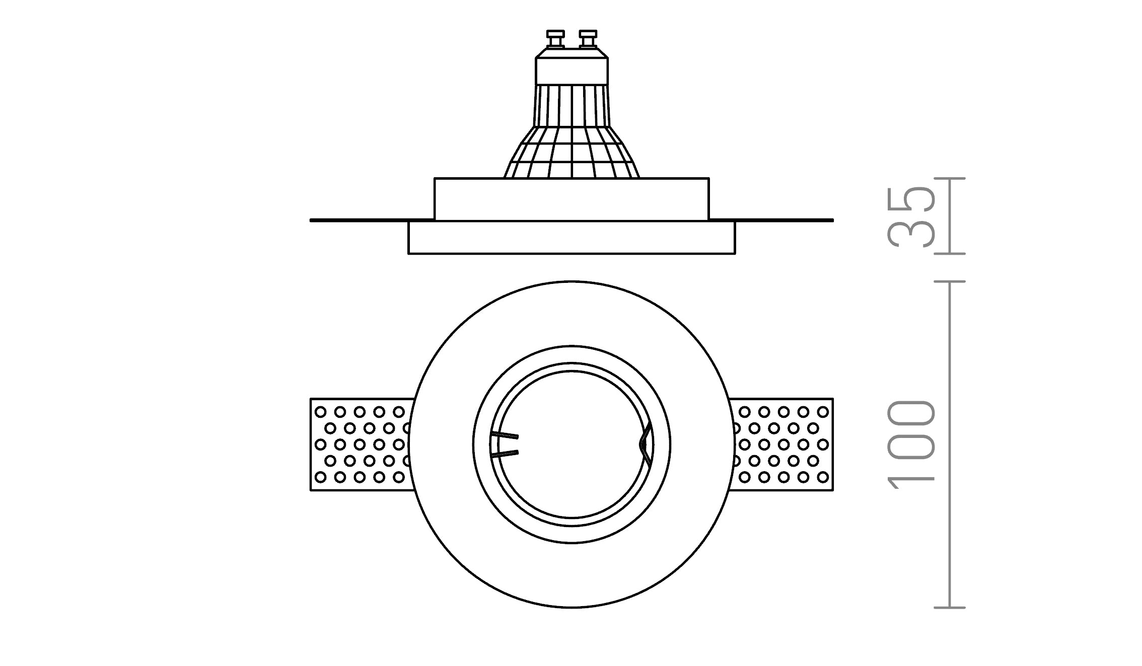 DANDY R vgradna lampa - Product sketch
