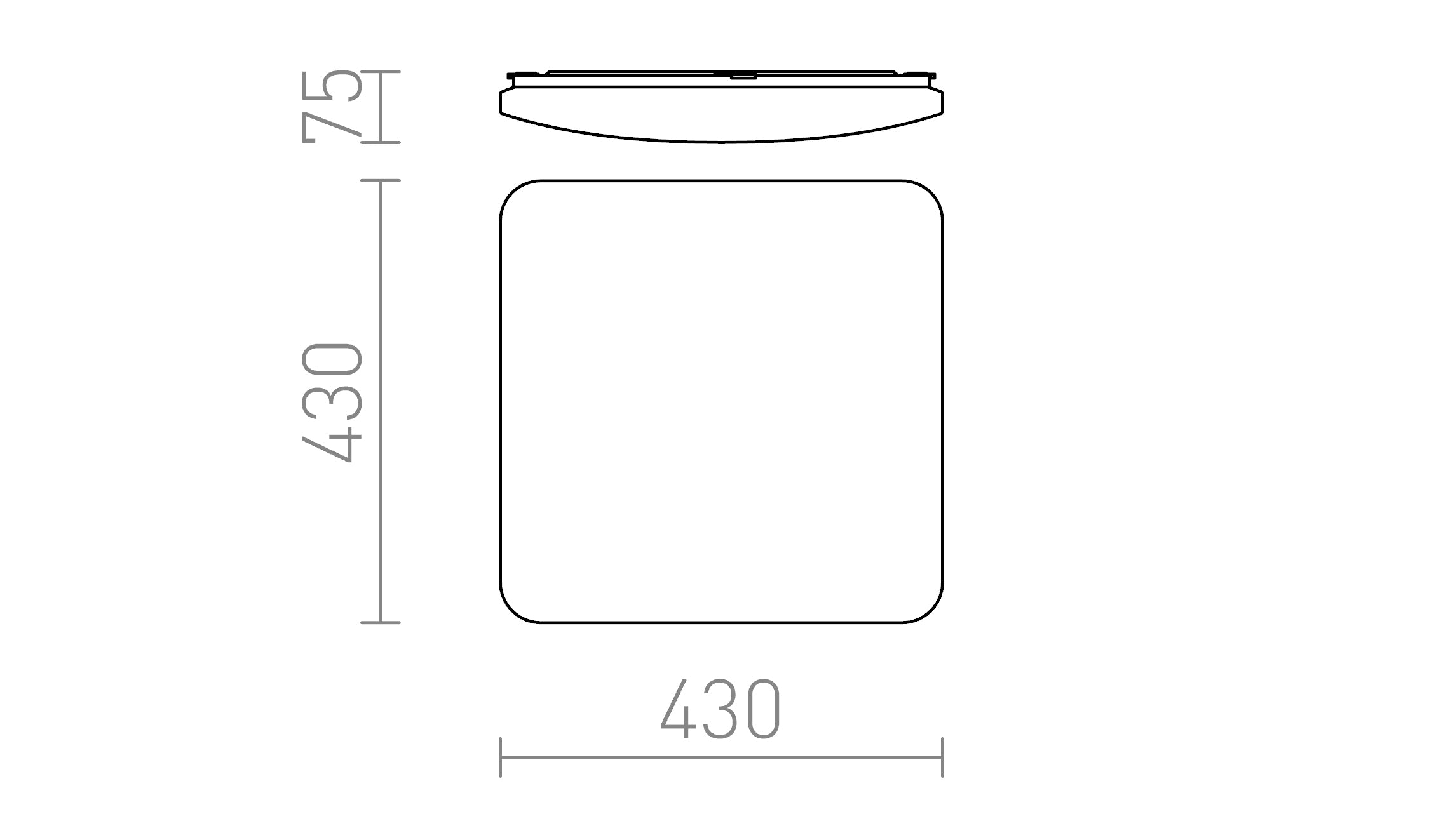 SEMPRE SQ 43 sensore da soffitto lampada - Product sketch