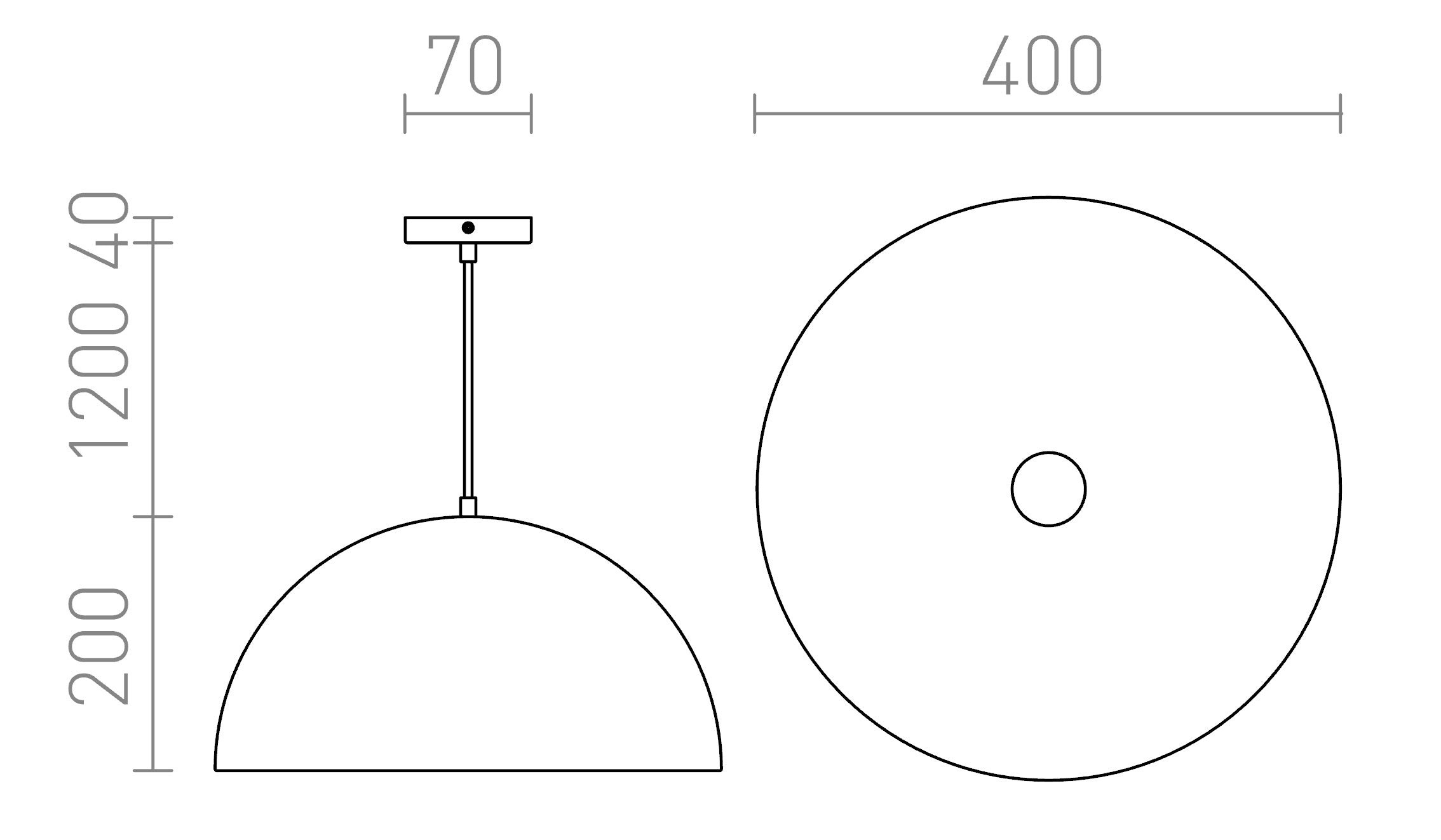 SINTRA 40 a sospensione lampada - Product sketch