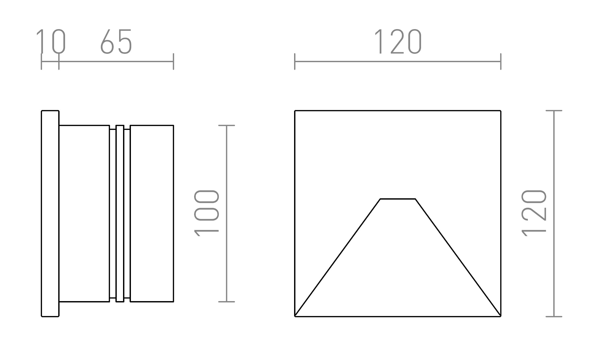 CRISPI recessed lamp - Product sketch