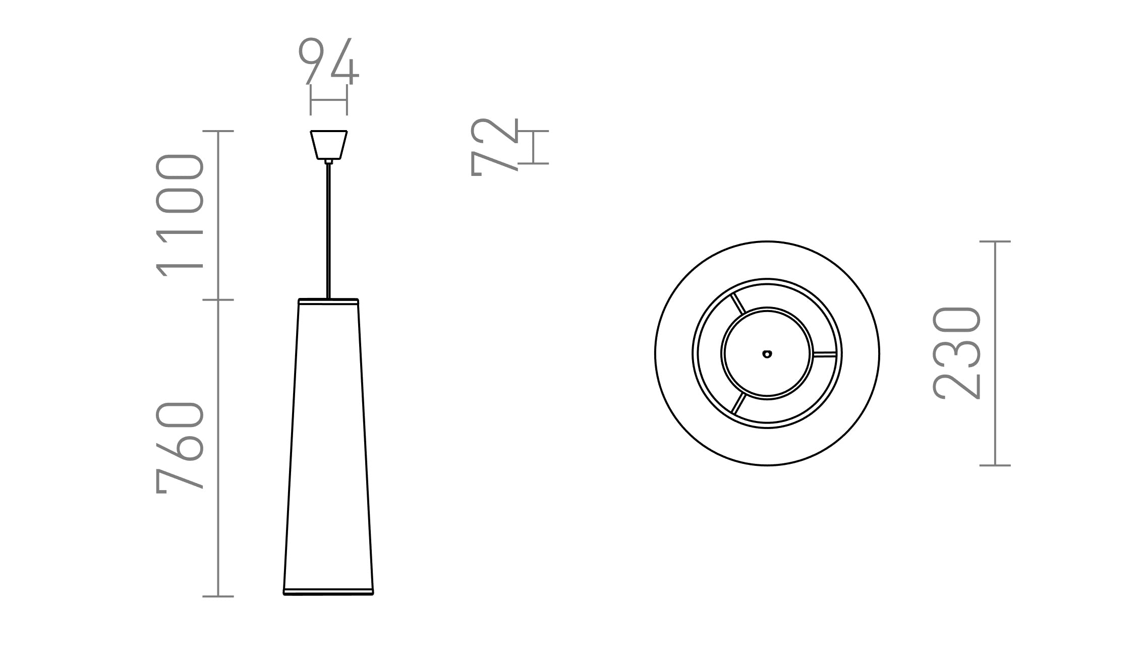 ESME 76 hanglamp lamp - Product sketch