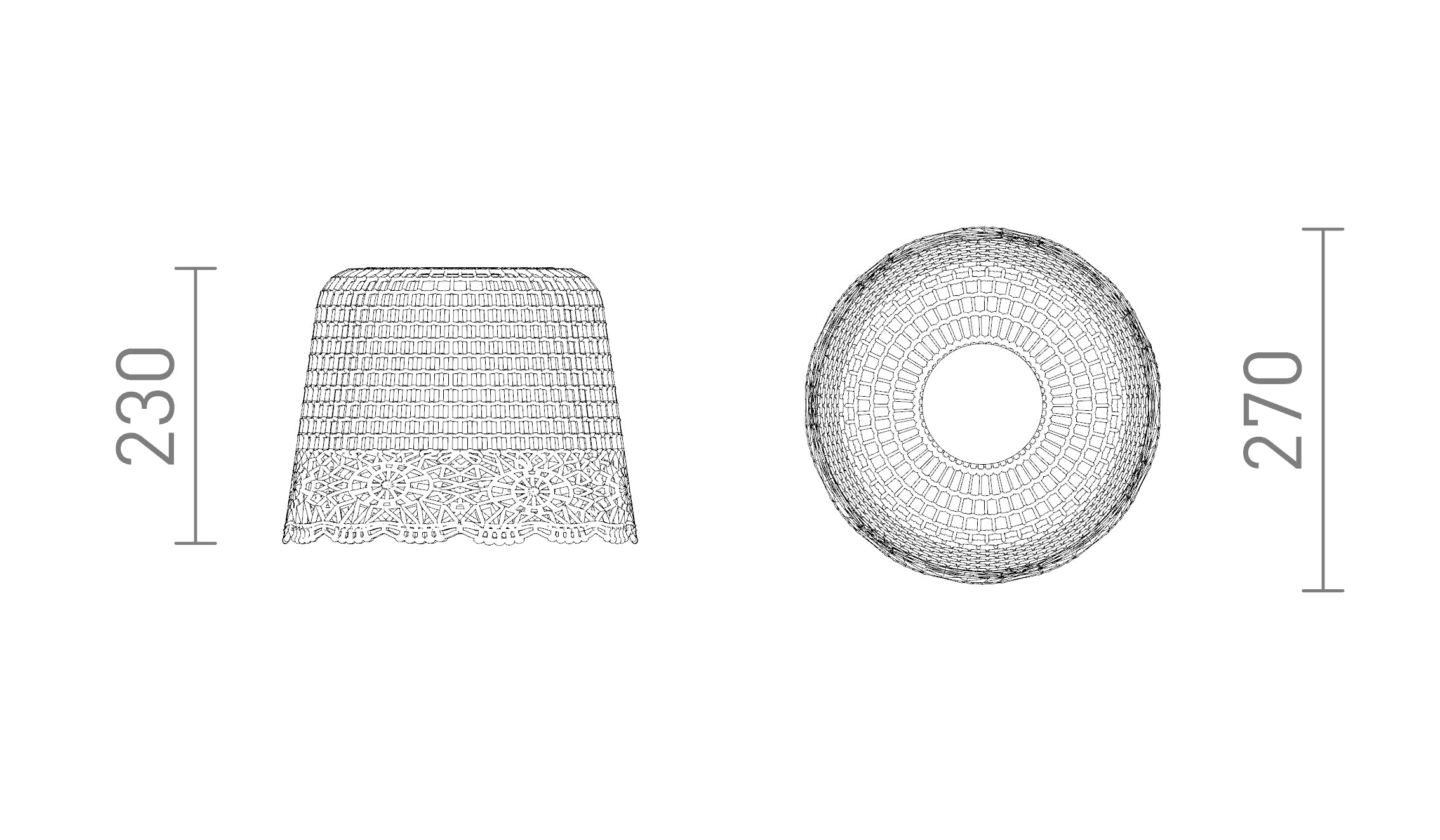DAISY pendant shade - Product sketch