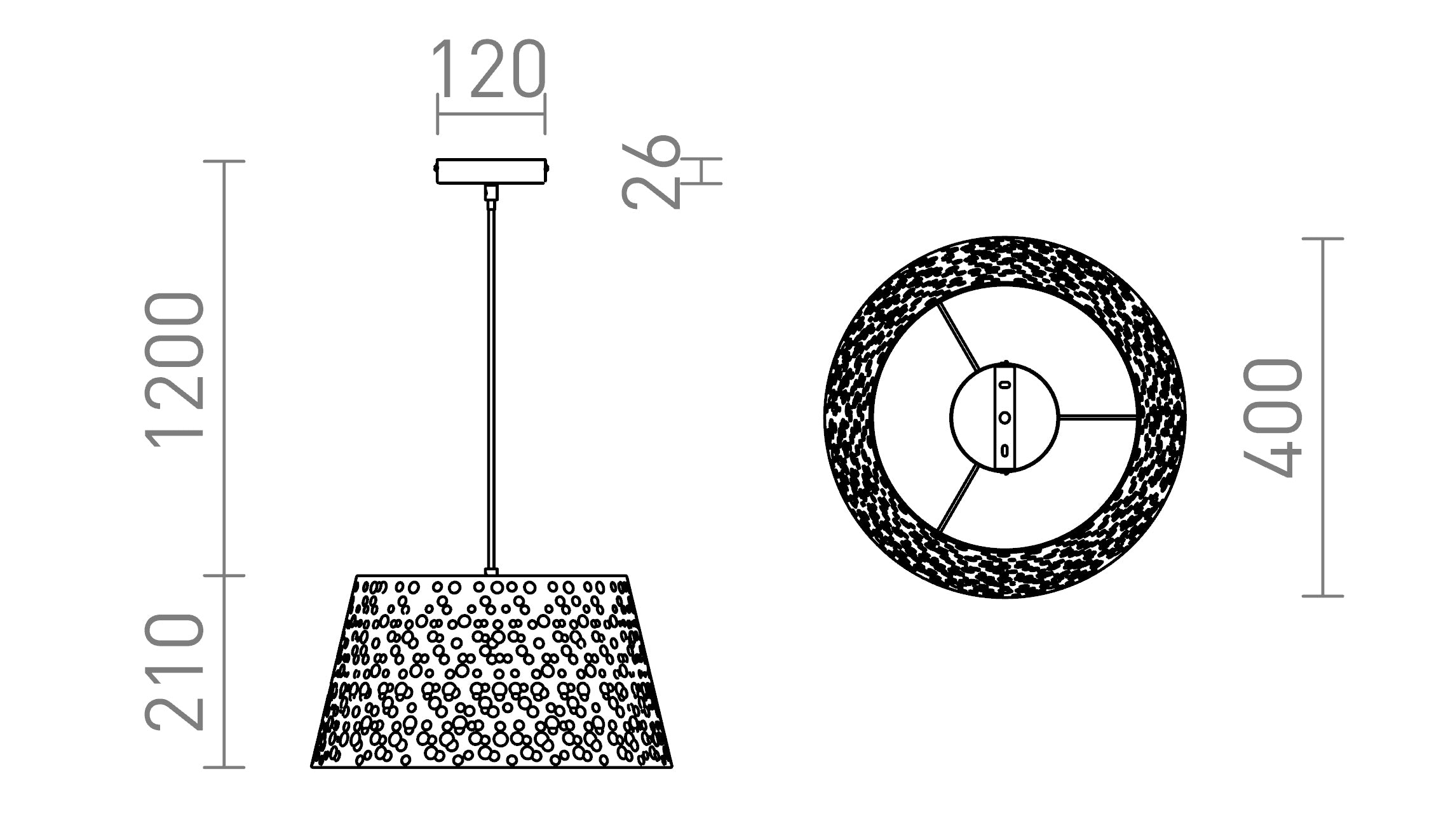 BUCKY 40 Pendelleuchte lampe - Product sketch