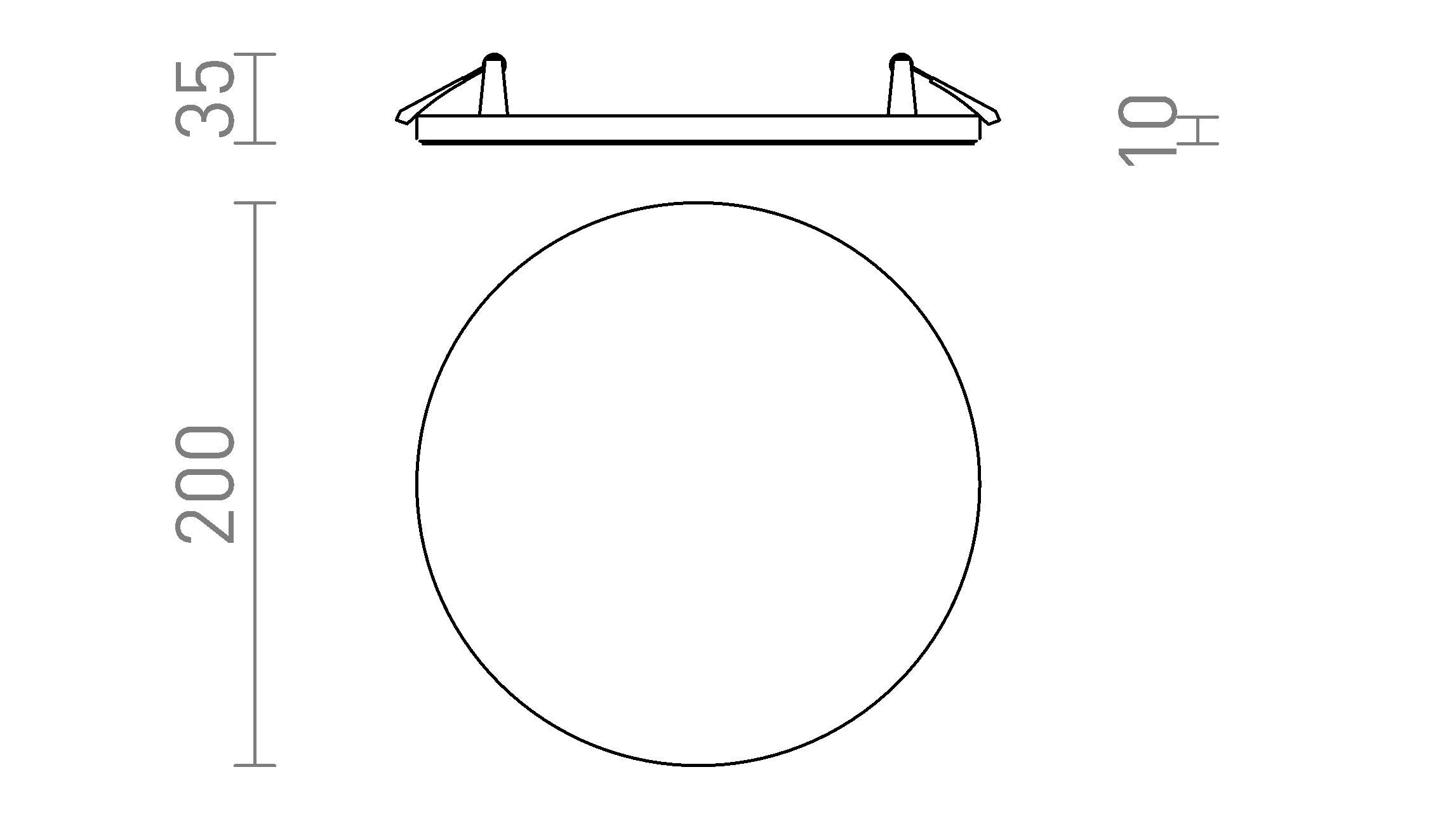 BJORK R 20 recessed lamp - Product sketch