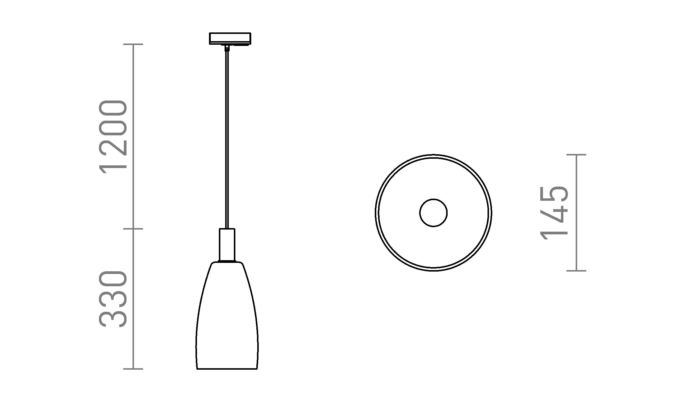 BELLINI L E14 for 1-circuit tracks pendant lamp - Product sketch