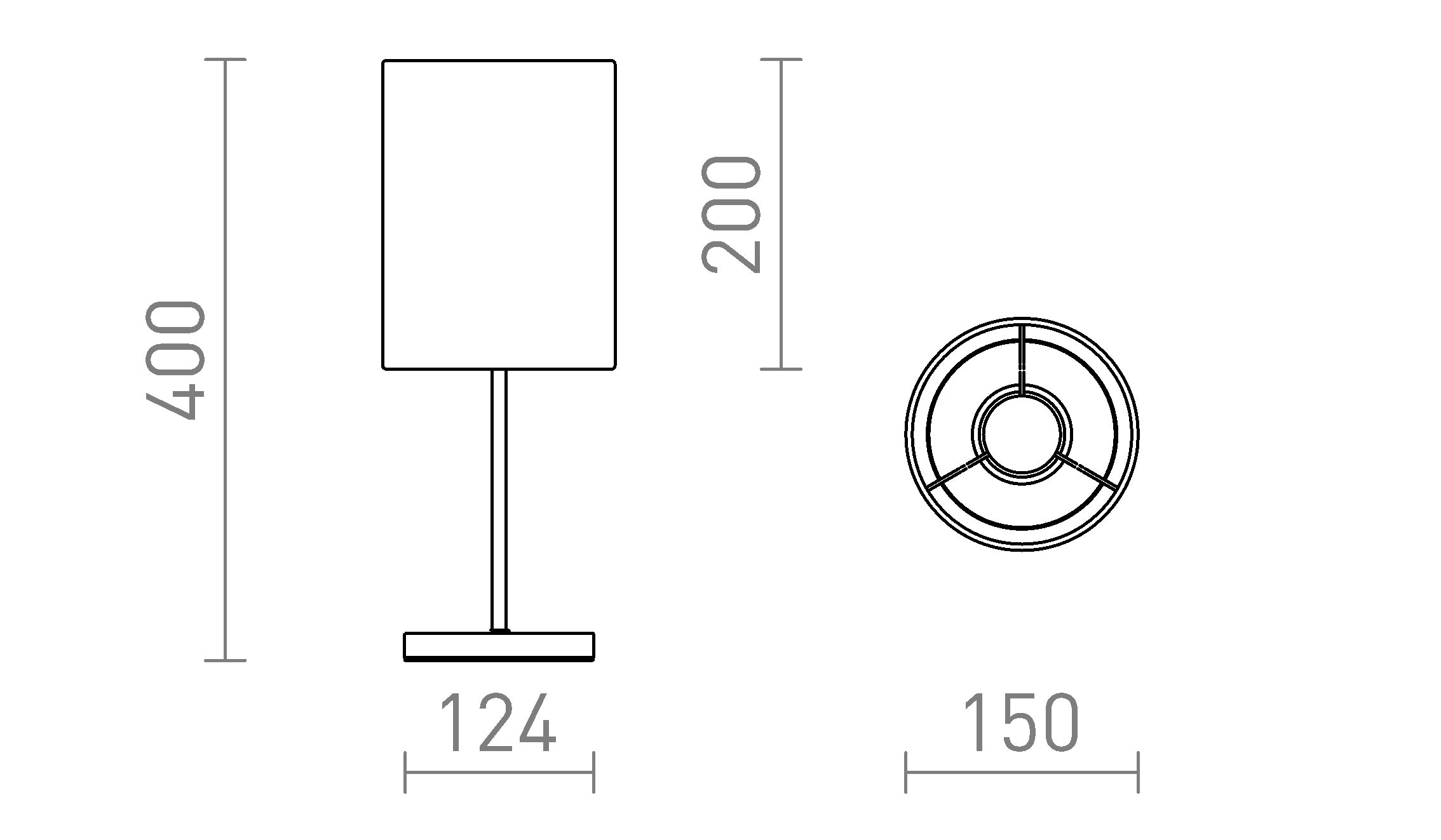 NYC/RON 15/20 επιτραπέζιο λαμπτήρας - Product sketch