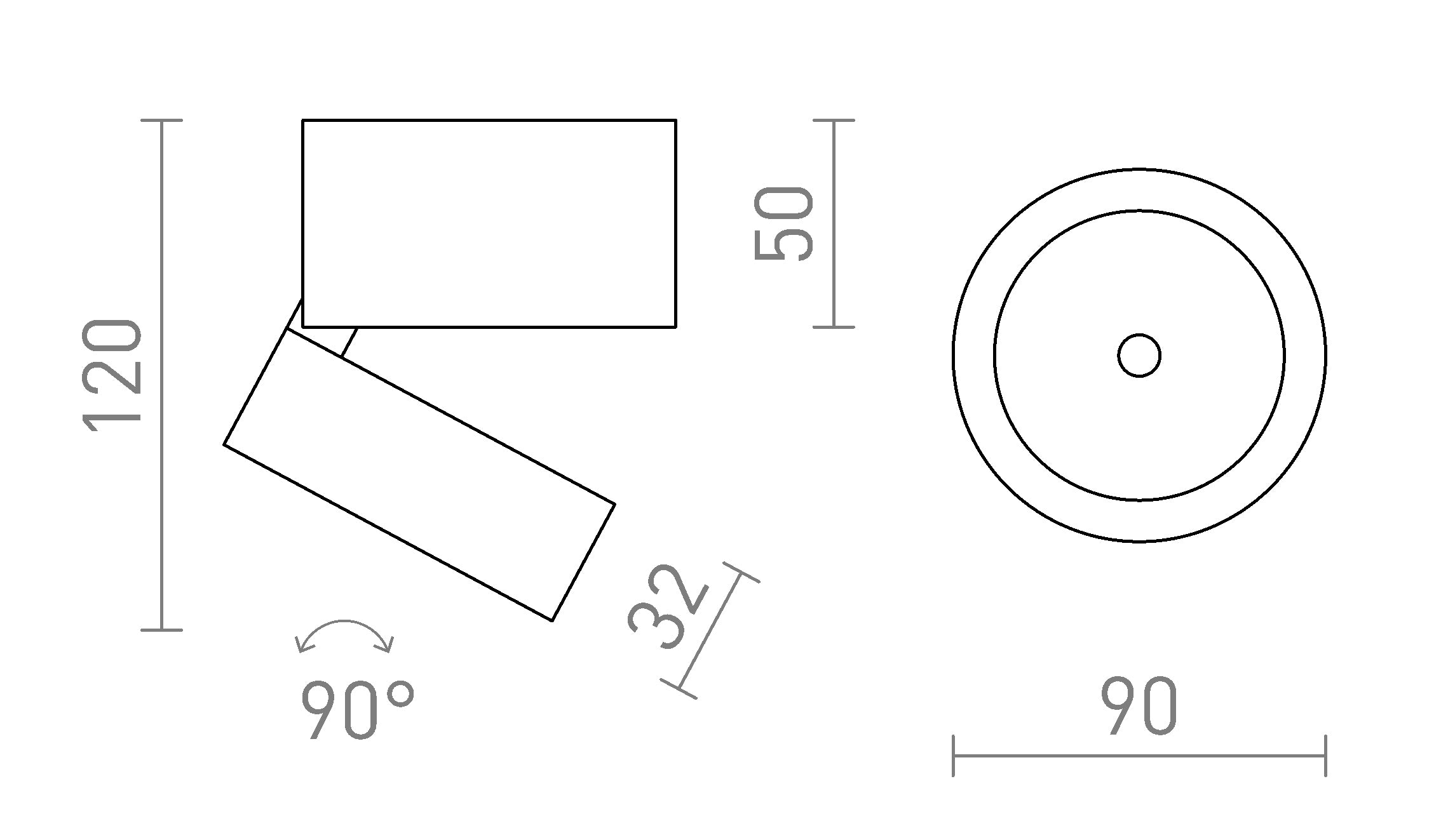 FLAVIO R surface mounted lamp - Product sketch
