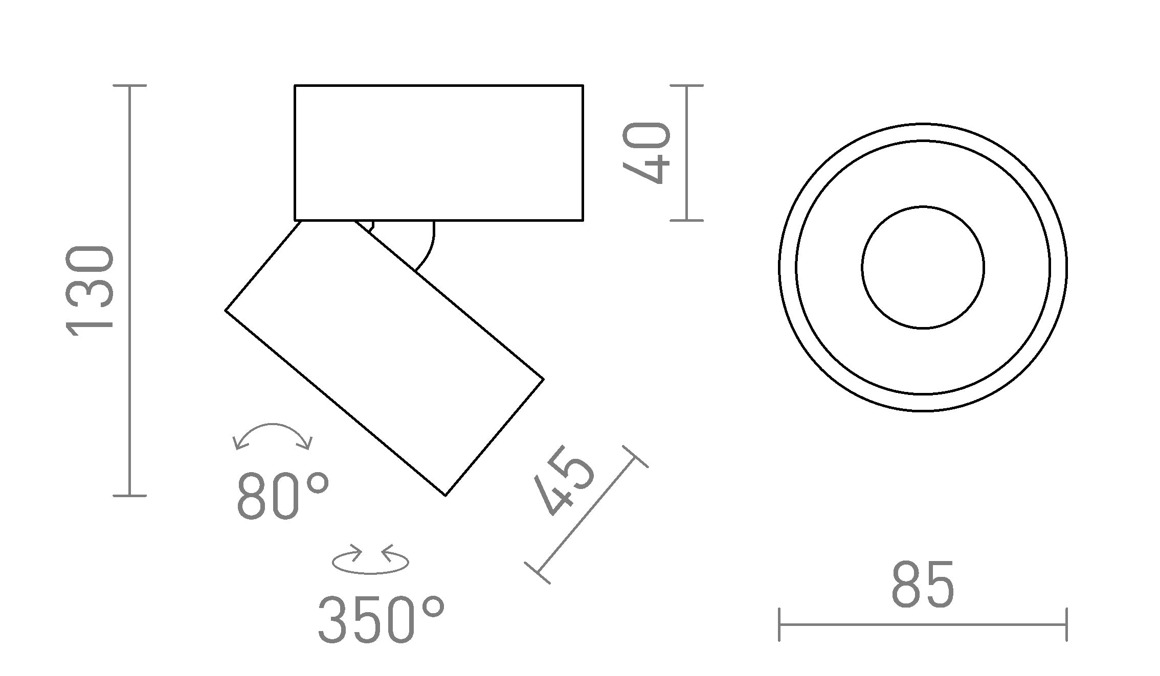 ALBANO Aufbauleuchte lampe - Product sketch