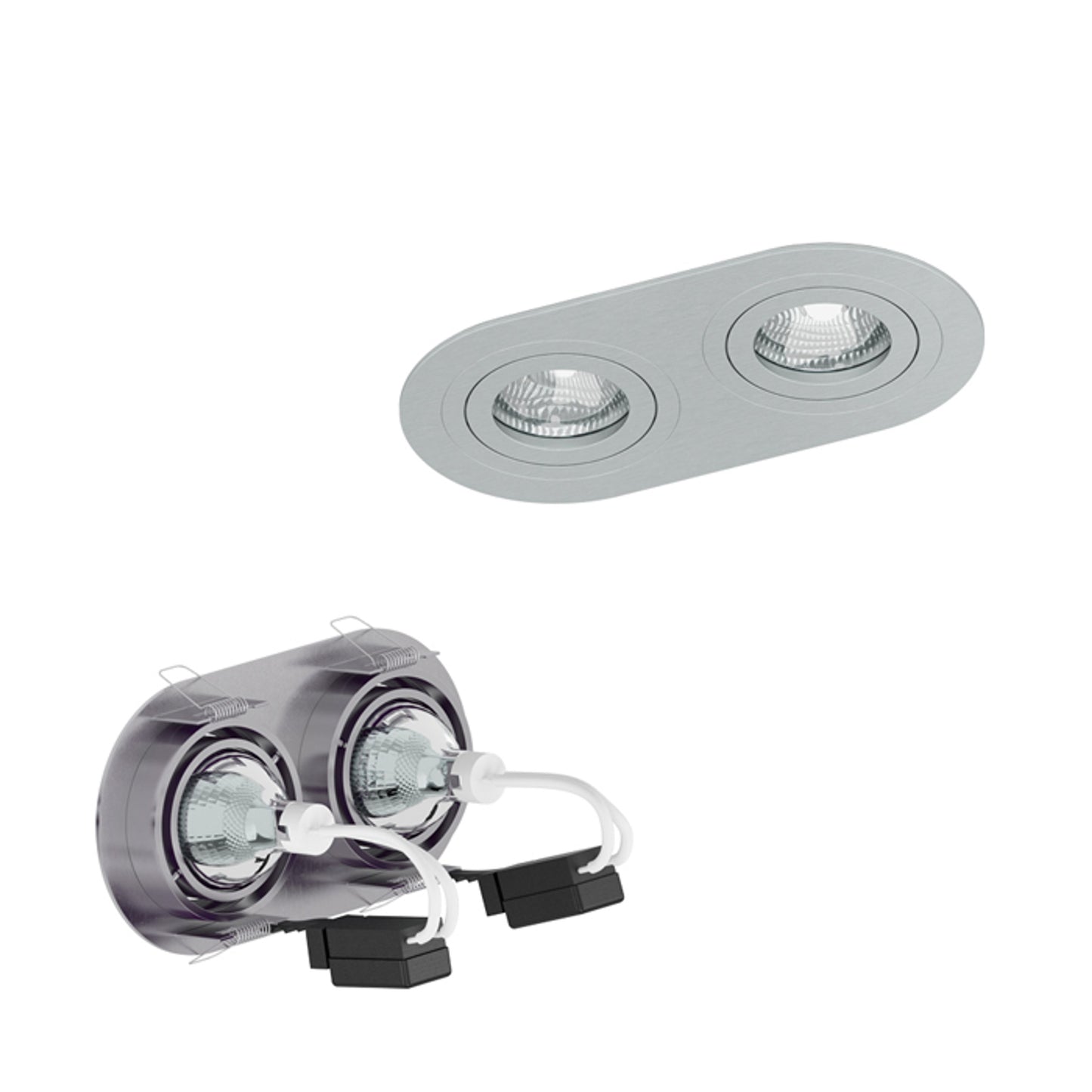 RENDL Outlet BIZZ II directional brushed aluminum 12V GU5,3 2x50W R10189 4