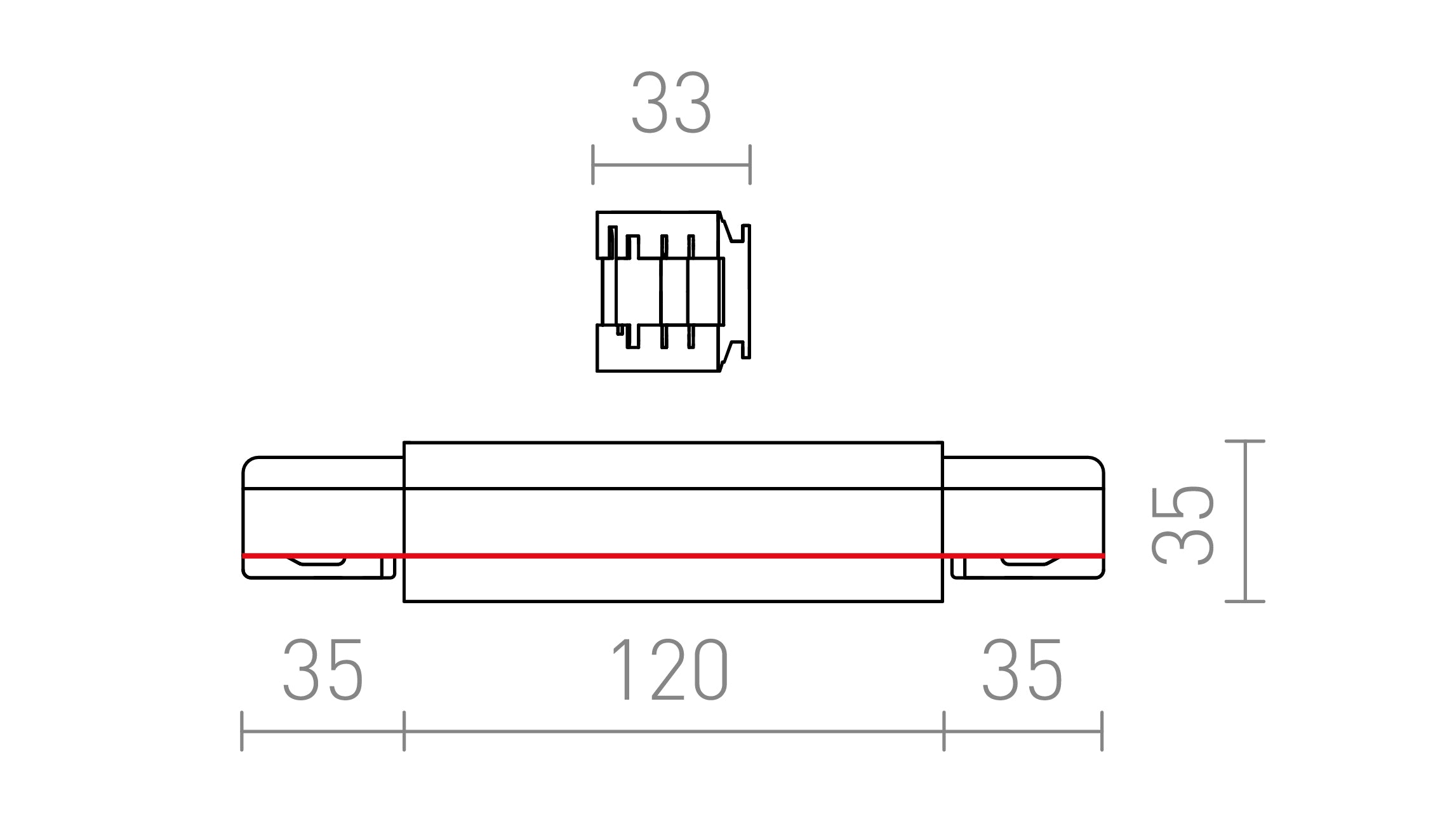 EUTRAC STRAIGHT JOINT WITH FEED-IN - Product sketch