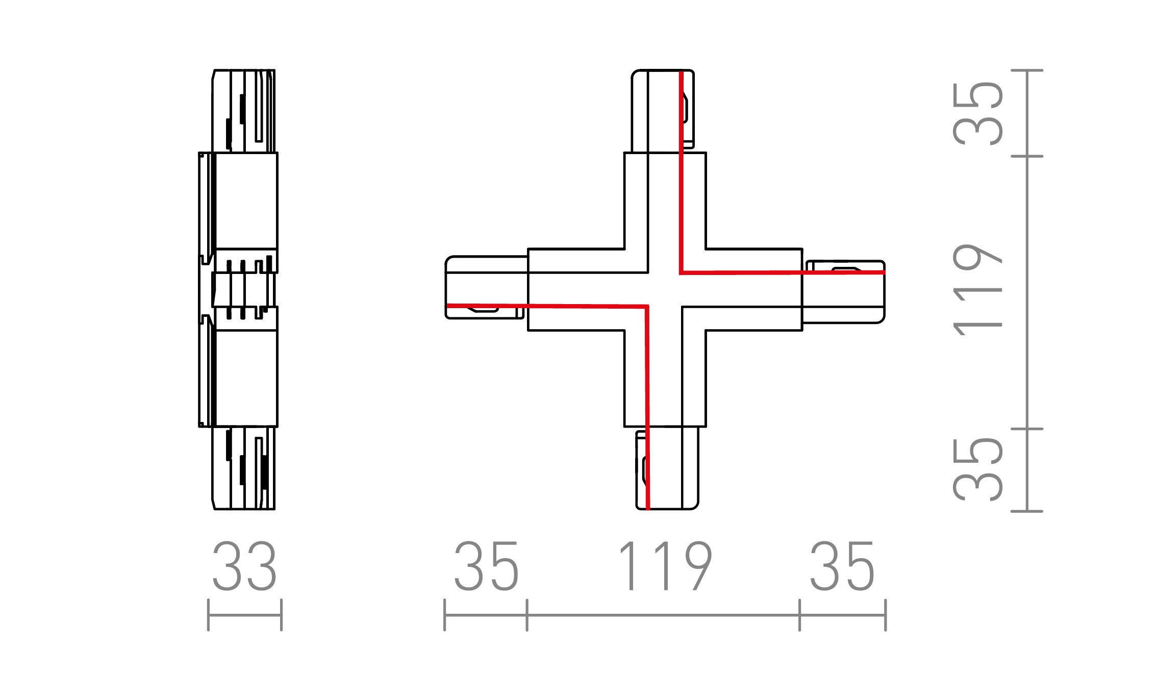 EUTRAC X-CONNECTOR - Product sketch