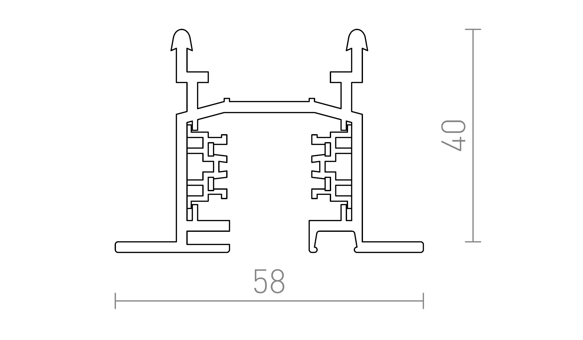 EUTRAC RECESSED TRACK - Product sketch