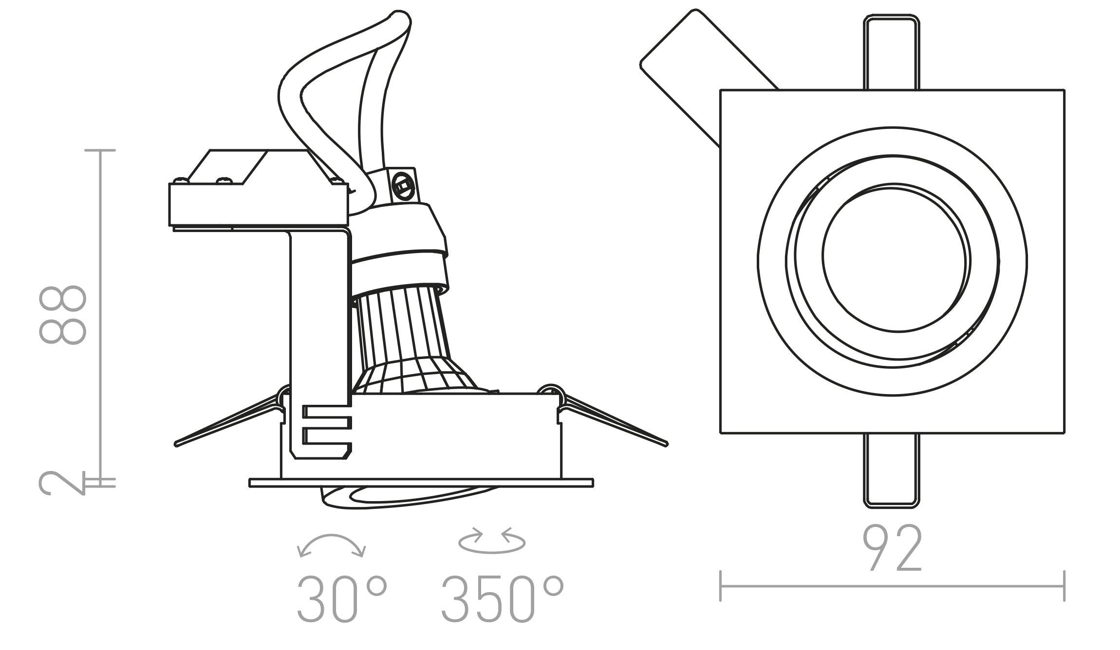 PASADENA GU10 SQ I - Product sketch