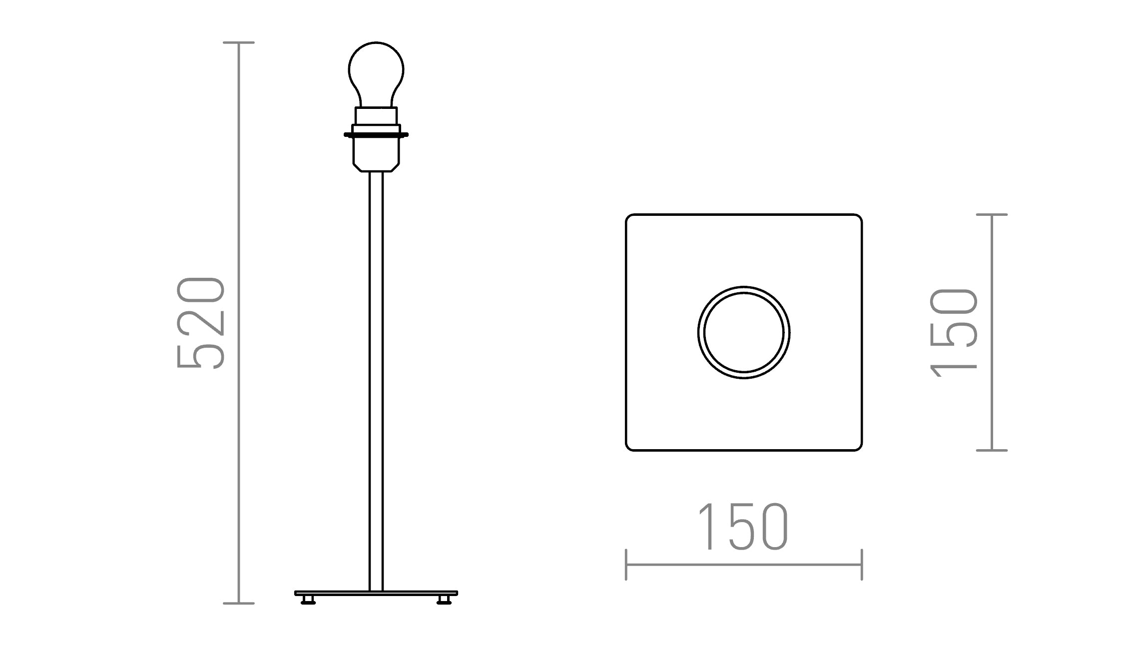 CORTINA TABLE BASE - Product sketch