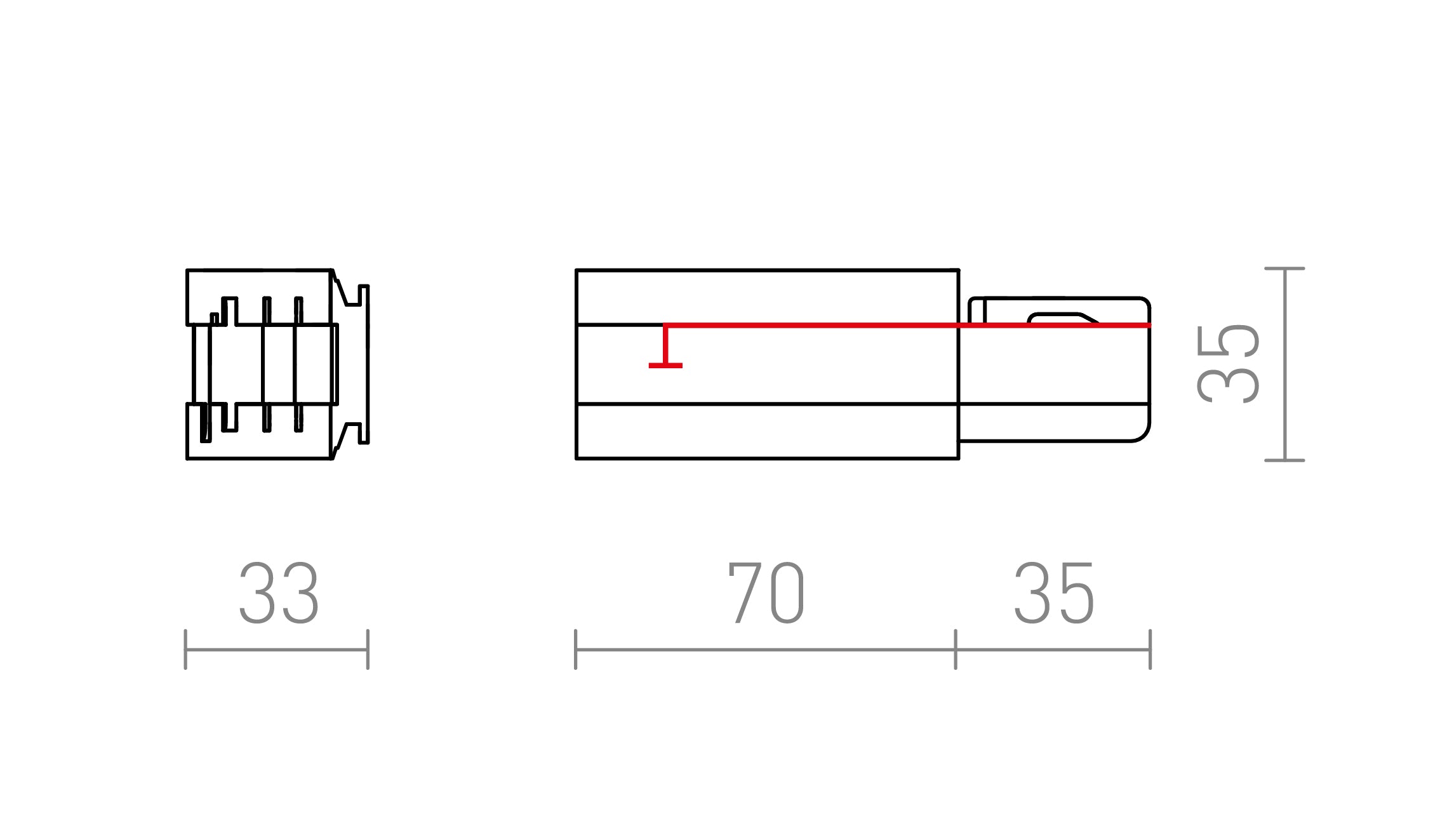 EUTRAC FEED-IN (POLARITY RIGHT) - Product sketch