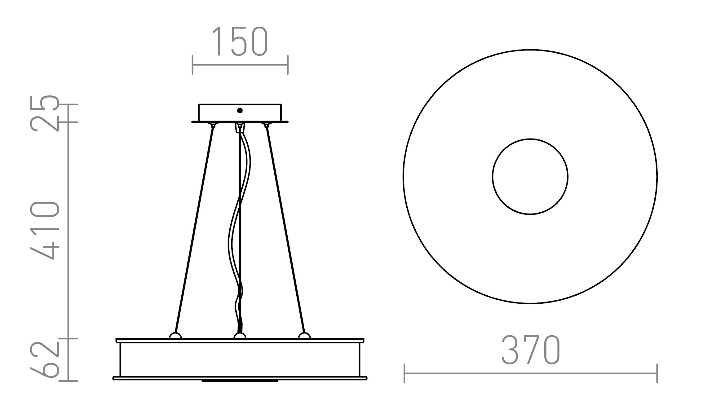 ASTERI LED PENDANT - Product sketch