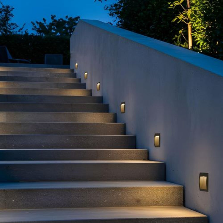 Recessed outdoor wall lights