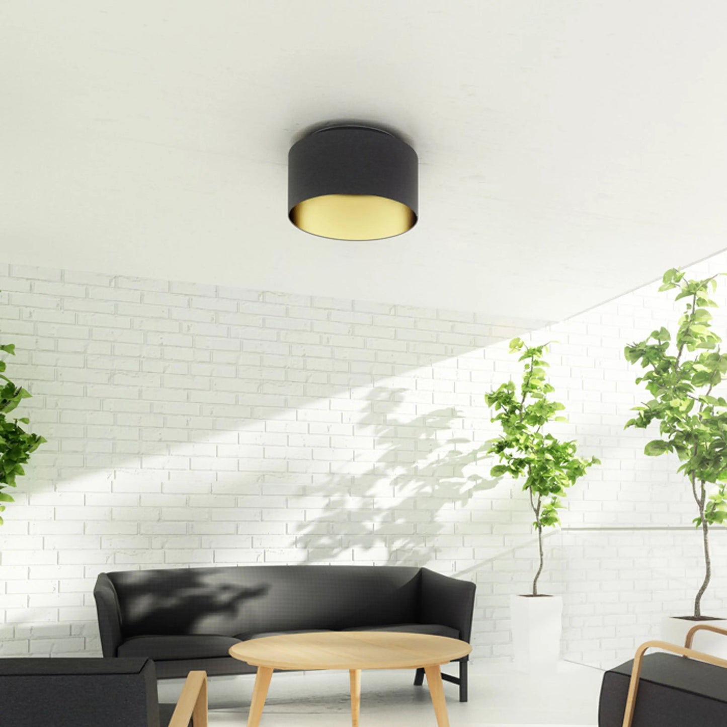 RENDL shades, shade bases, pendent sets DOUBLE 40/30 shade Polycotton black/golden foil max. 23W R11461 5