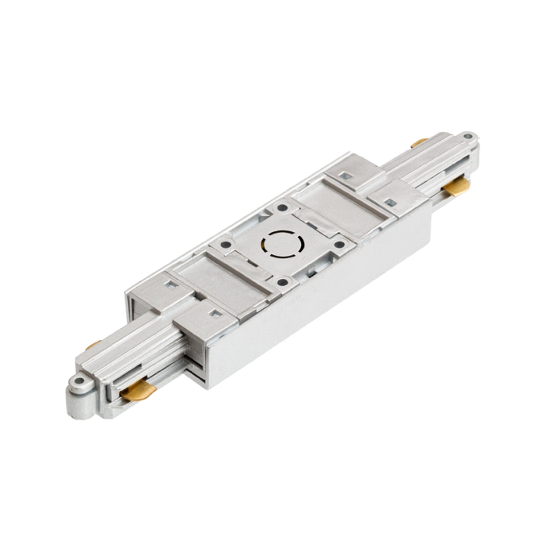 RENDL 1-circuit track system 1F straight connector with feed-in silver grey  230V  R12265 2