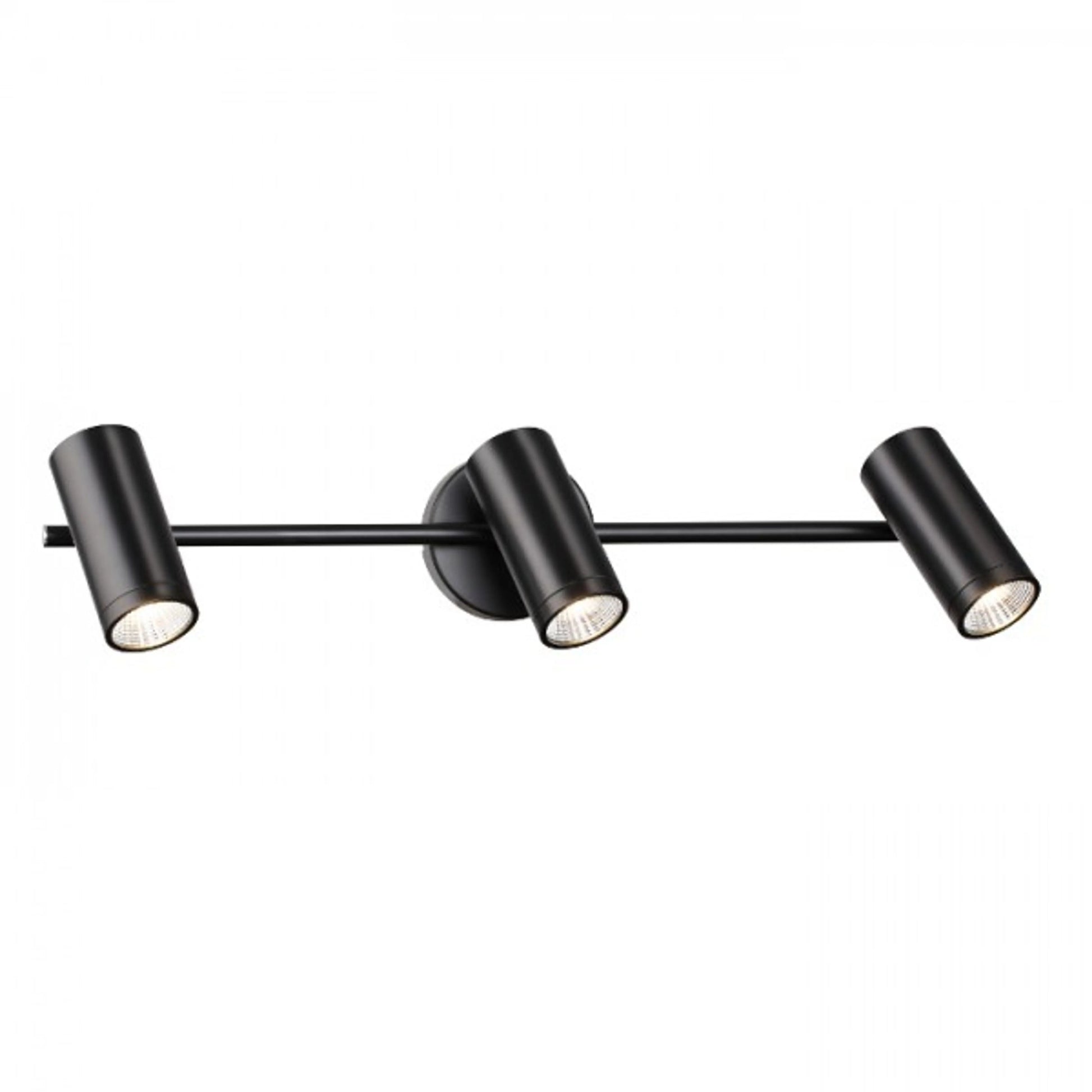 RENDL Outlet BOGARD III wall matt black  230V LED 3x5W 40°  3000K R12505 1