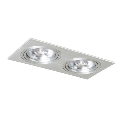 RENDL recessed light PASADENA G53 SQ II   brushed aluminum 230V LED G53 2x15W R12704 2