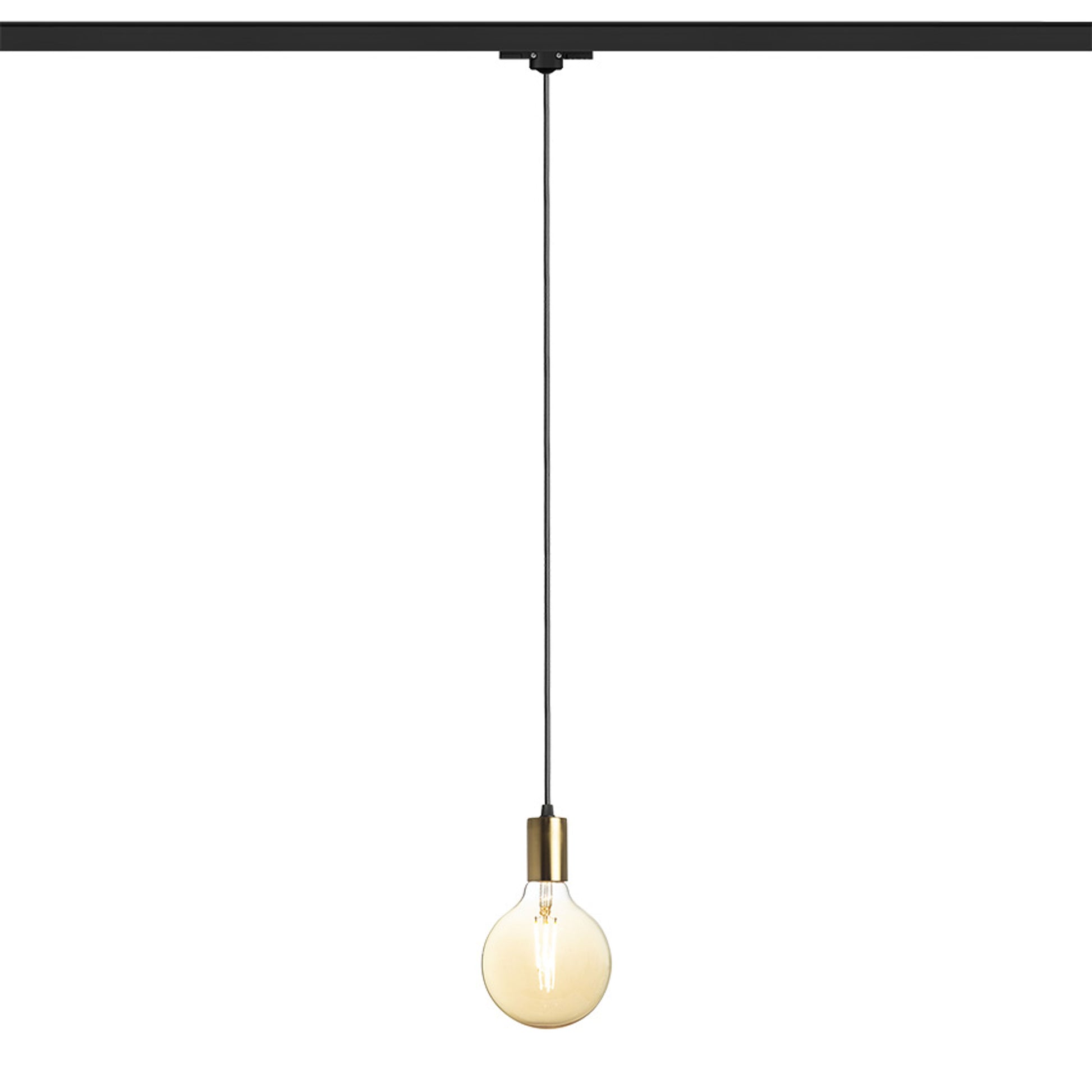 RENDL 3-circuit track system ARAQ for 3-circuit tracks pendant  brushed brass/black 230V LED E27 15W R13979 1
