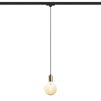 RENDL 3-circuit track system ARAQ for 3-circuit tracks pendant  brushed brass/black 230V LED E27 15W R13979 1