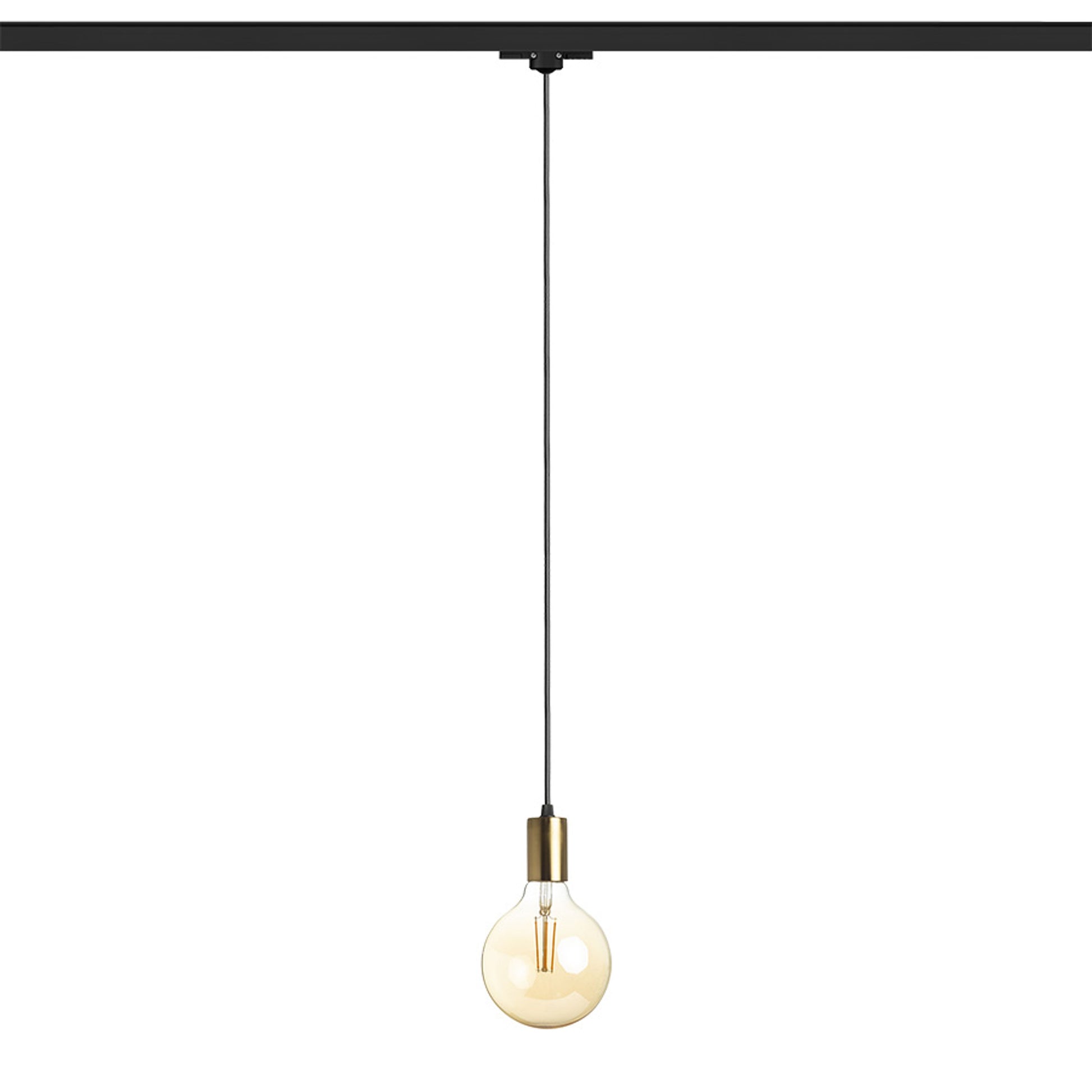 RENDL 3-circuit track system ARAQ for 3-circuit tracks pendant  brushed brass/black 230V LED E27 15W R13979 2