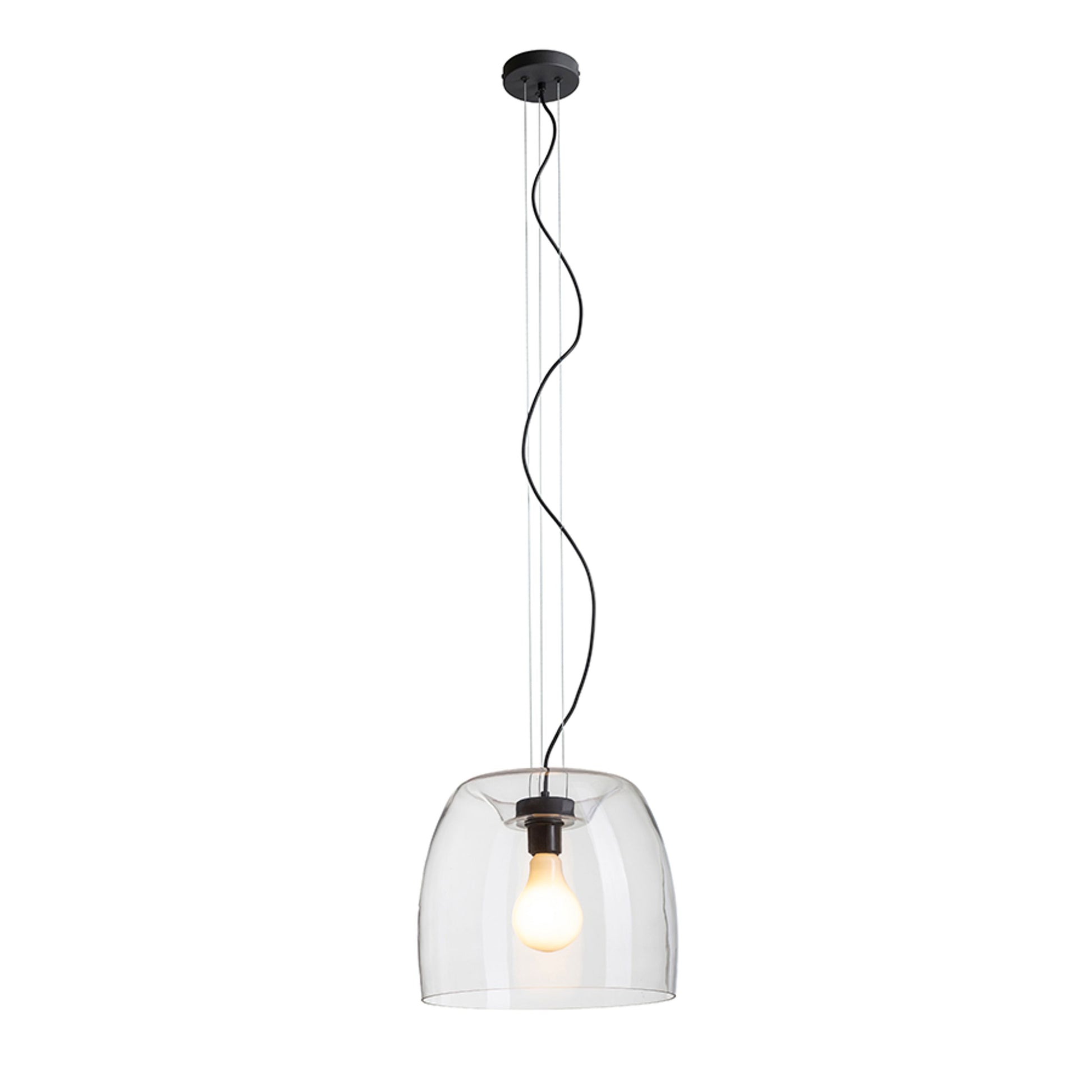 RENDL pendant lamp ORLANDO 35 pendant clear glass/black 230V LED E27 24W R14395 1